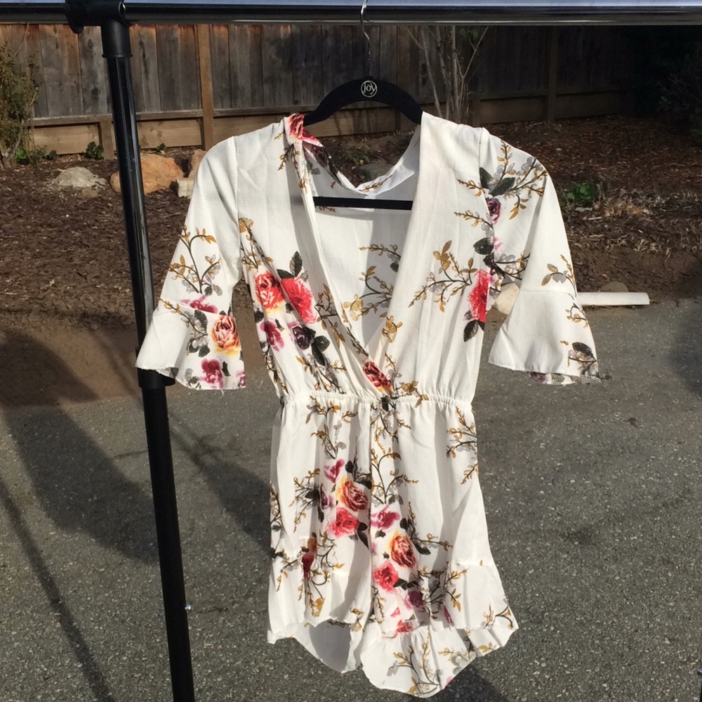 White floral romper